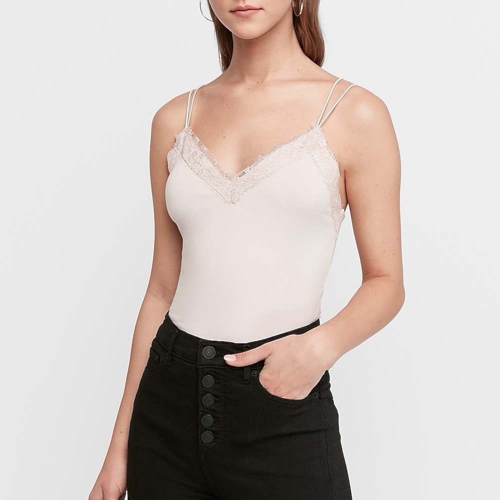 NWT EXPRESS LACE TRIM STRAPPY BACK TOP